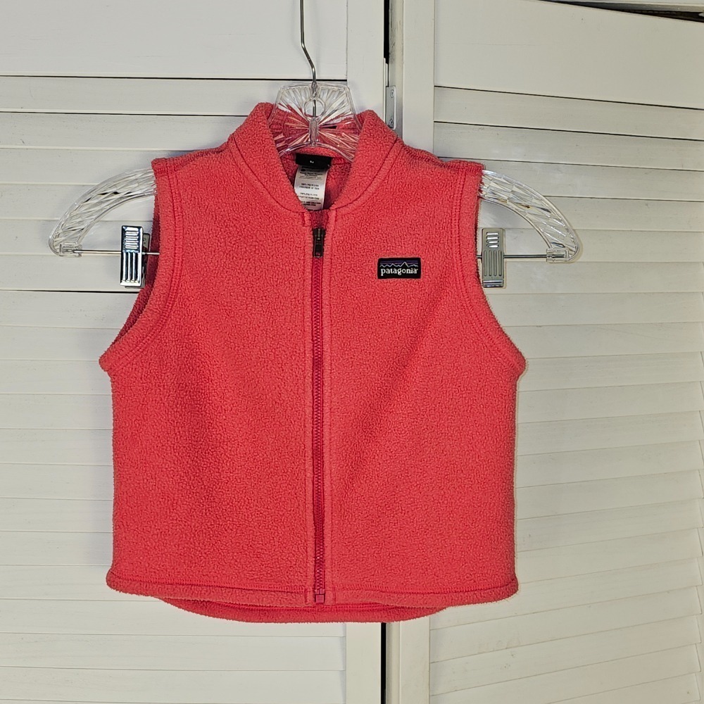 Patagonia Kids Coral Pink Fleece Vest